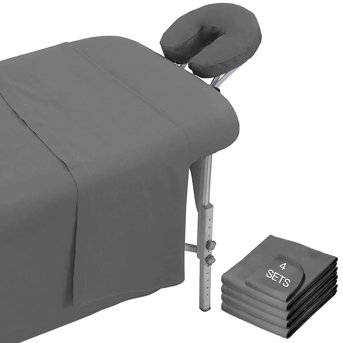 12 Pcs 4 Sets Massage Table Sheets Set Microfiber Sheet for Massage Table Massage Bed Sheets Includes Massage Table Cover Massage Fitted Sheet and Massage Face Rest Cover for SPA Beauty Tattoos