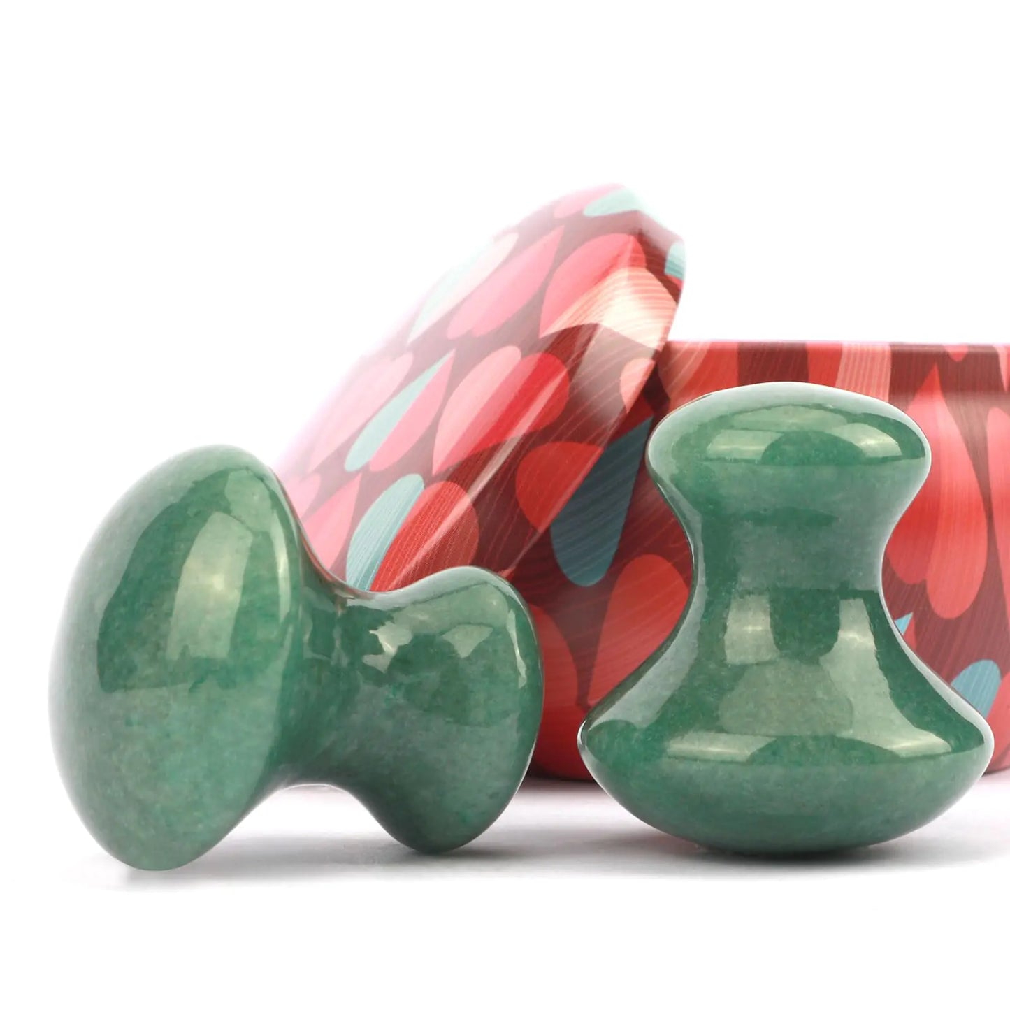 Gemshan Gua Sha Mushroom 2pcs Natural Jade Massage Tool for Essential Massage Facial Spa Massage