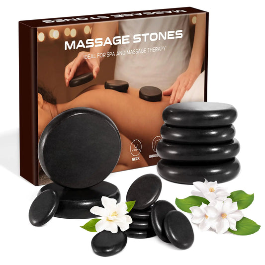 Primachen Hot Stone Massage Kit 14 Pcs Hot Stone Massage Kit Hot Stone Massage Rocks Basalt Massage Stones for Home Spa Warming Therapy Relaxing